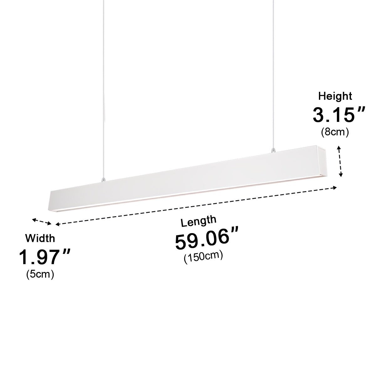 Lavisa - White Modern Minimalist Linear LED Office Pendant Light