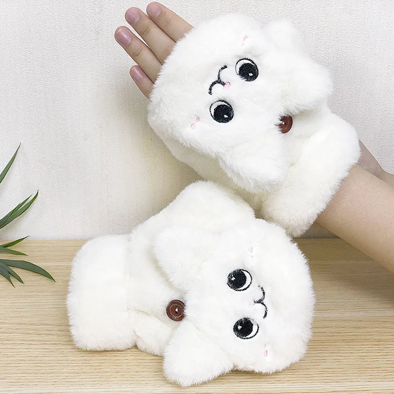 Lavisa - Plush Animal Convertible Fingerless Gloves