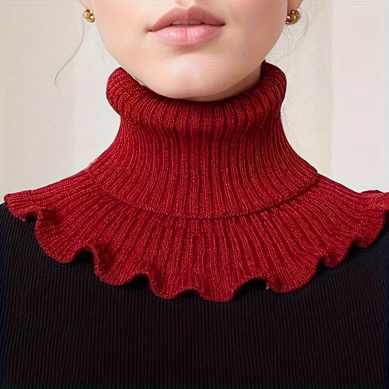 Lavisa - Elegant Knitted Turtleneck Neck Warmer for Women - Detachable Scarf