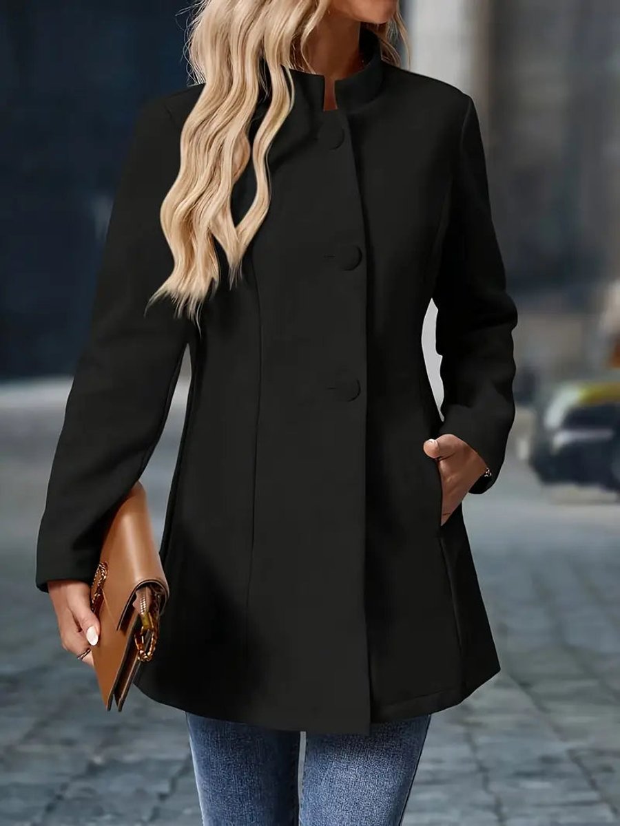 Women's Stand Collar Longline Blazer Jacket - Variant Style 13 | Lavisa