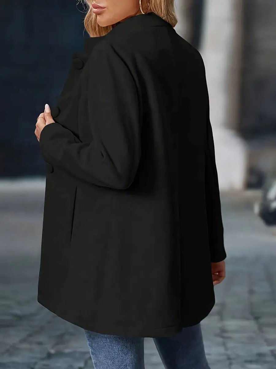 Women's Stand Collar Longline Blazer Jacket - Variant Angle | Lavisa