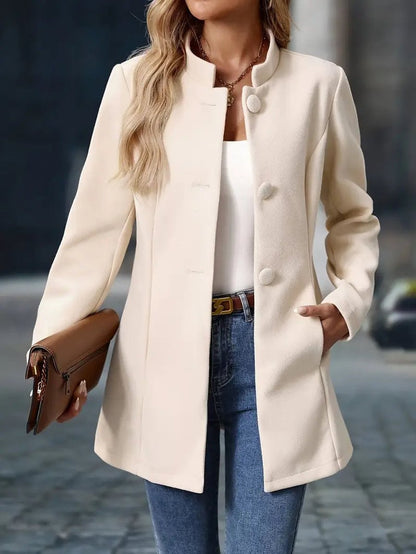 Women's Stand Collar Longline Blazer Jacket - Variant Style 9 | Lavisa