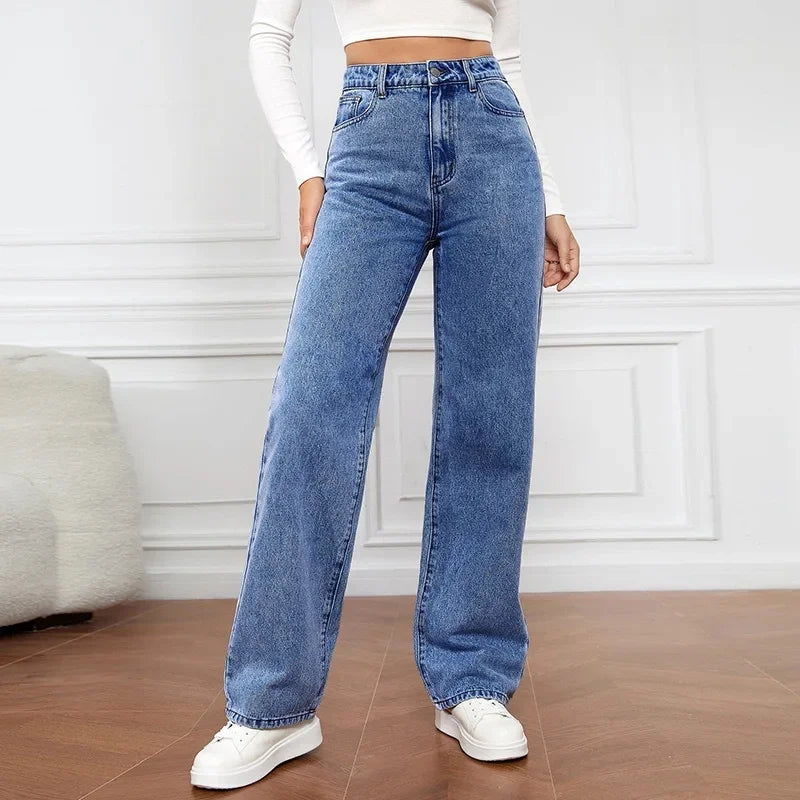 Lavisa - Womens High Waist Wide Leg Denim Jeans