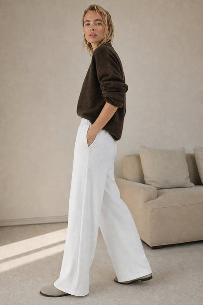 Lavisa - Womens Loose Fit Wide Leg Drawstring Jogger Pants