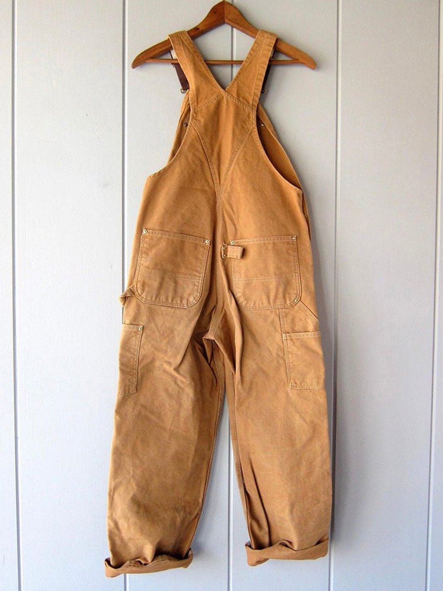 Women's Adjustable-Strap Relaxed-Fit Cotton Bib Overall - Back View | Lavisa