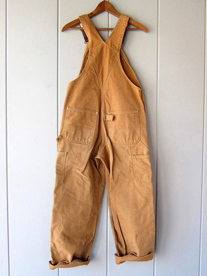 Women's Adjustable-Strap Relaxed-Fit Cotton Bib Overall - Back View | Lavisa