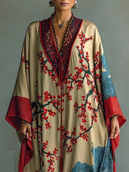 Lavisa - Batwing Sleeve Floral Maxi Dress