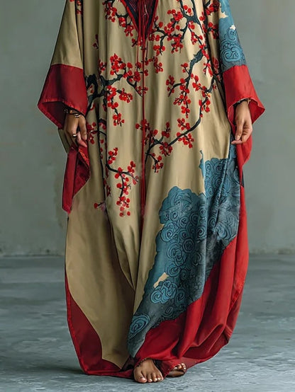 Lavisa - Batwing Sleeve Floral Maxi Dress