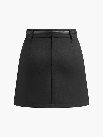 Women's Belted Mini Skirt Mid-Rise Regular Fit - Variant Style 11 | Lavisa