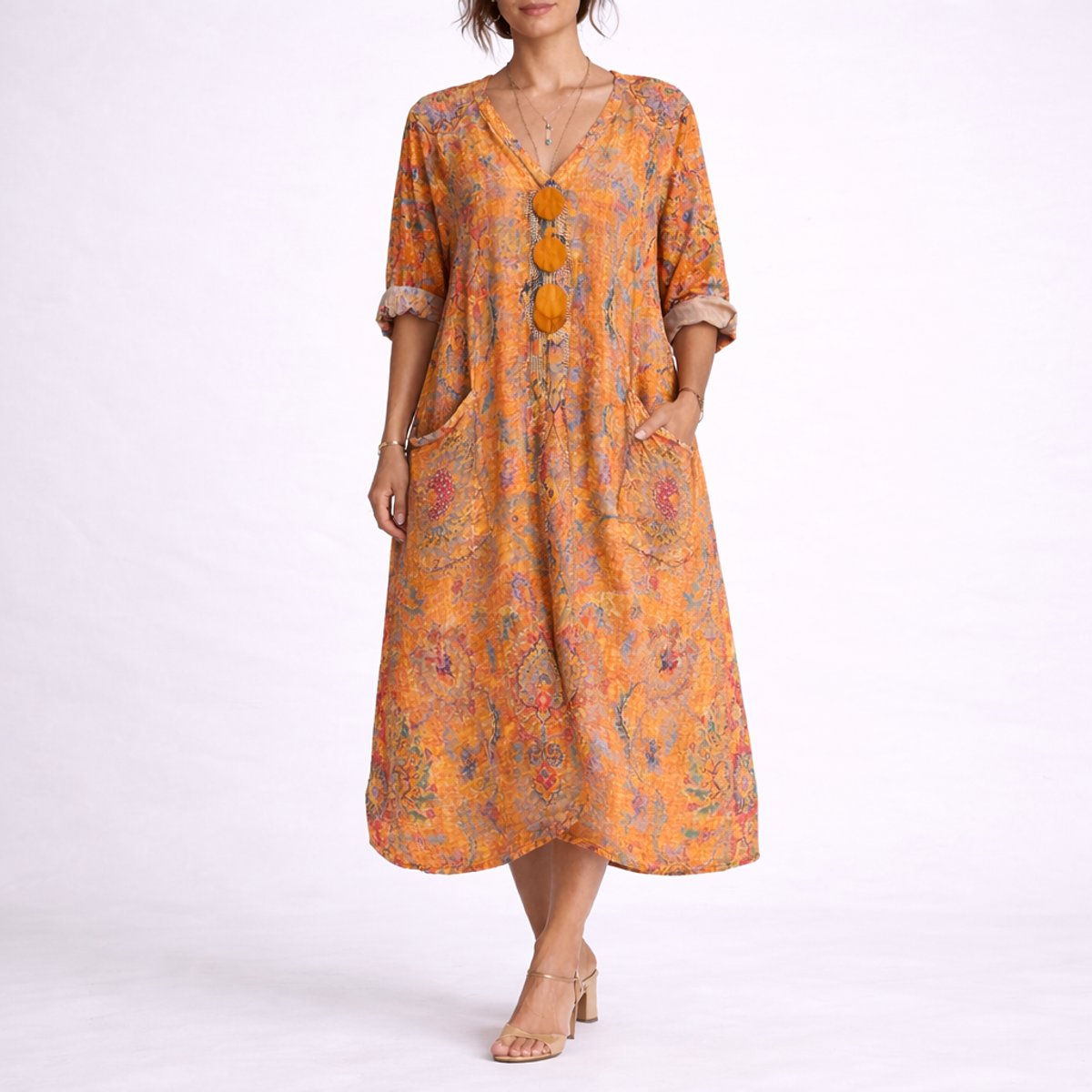 Lavisa - Women's Bohemian Maxi Fall Wedding Guest Dress Flowy Kaftan