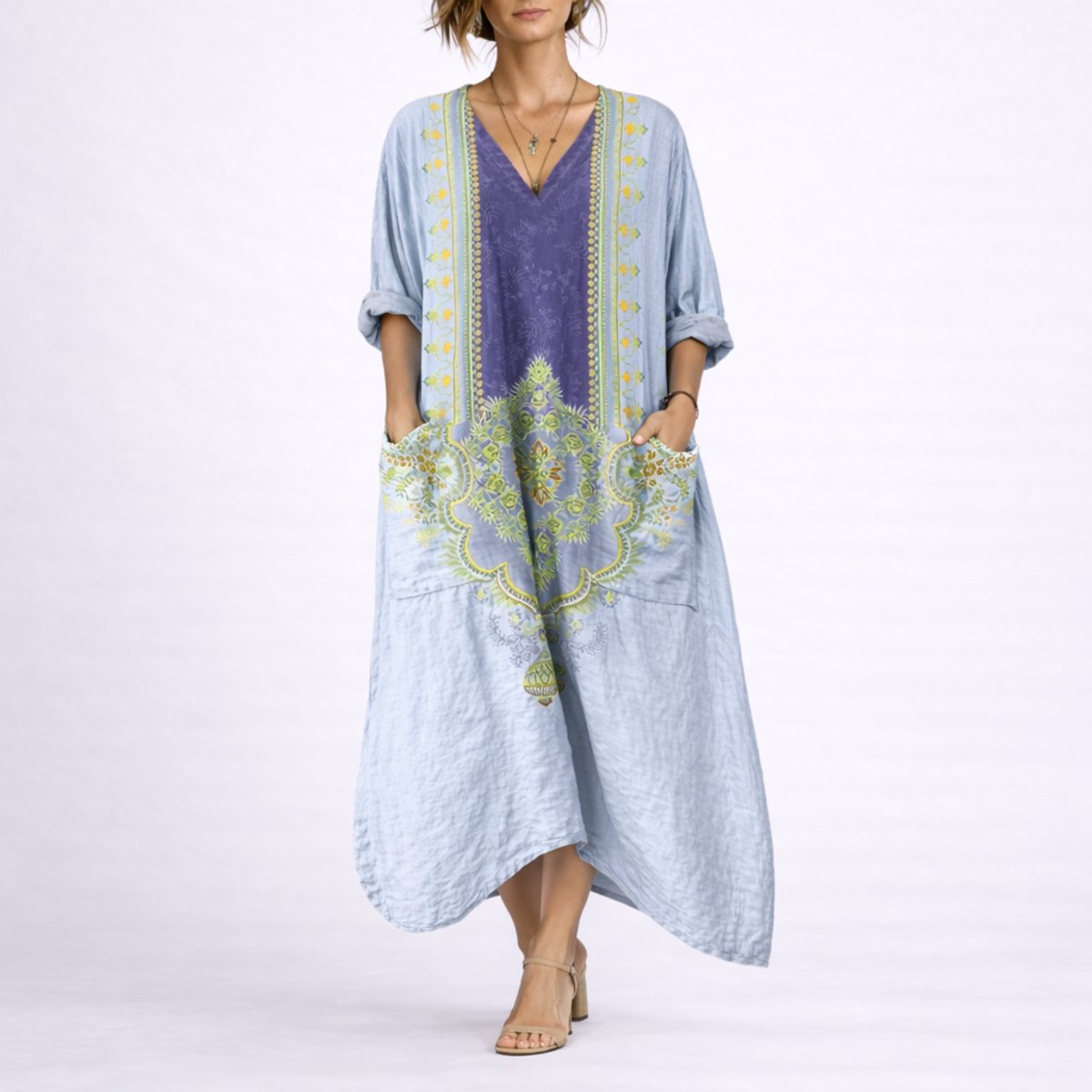 Lavisa - Women's Bohemian Maxi Fall Wedding Guest Dress Flowy Kaftan