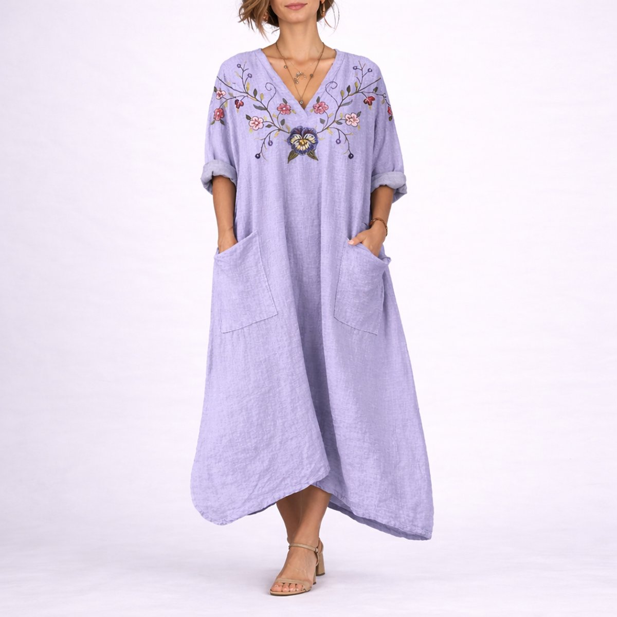Lavisa - Women's Bohemian Maxi Fall Wedding Guest Dress Flowy Kaftan