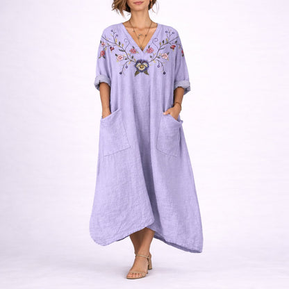 Lavisa - Women's Bohemian Maxi Fall Wedding Guest Dress Flowy Kaftan