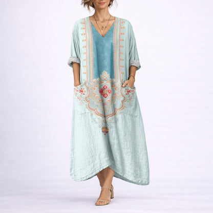 Lavisa - Women's Bohemian Maxi Fall Wedding Guest Dress Flowy Kaftan