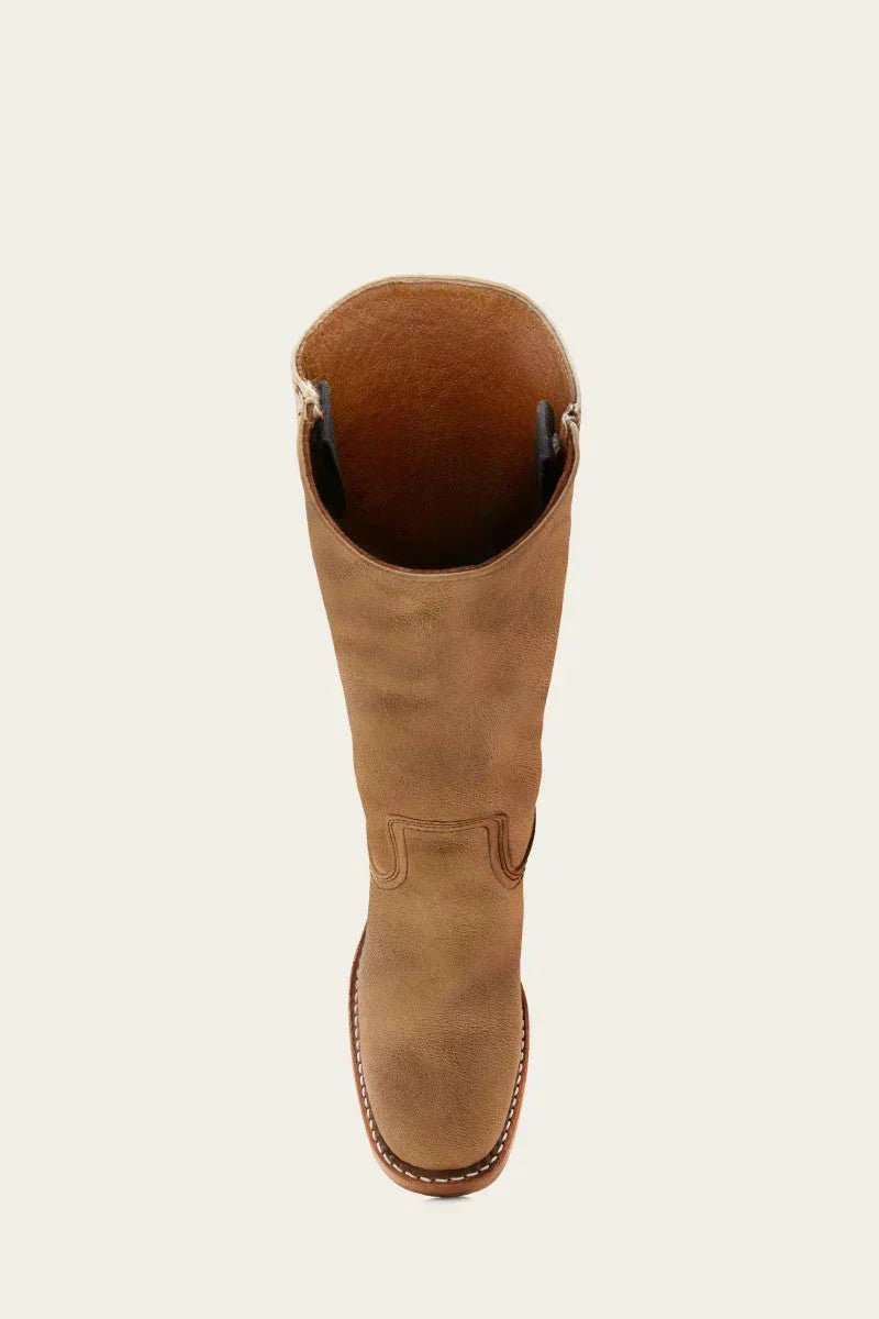 Lavisa - Women's Brown Leather Knee-High Block Heel Boots