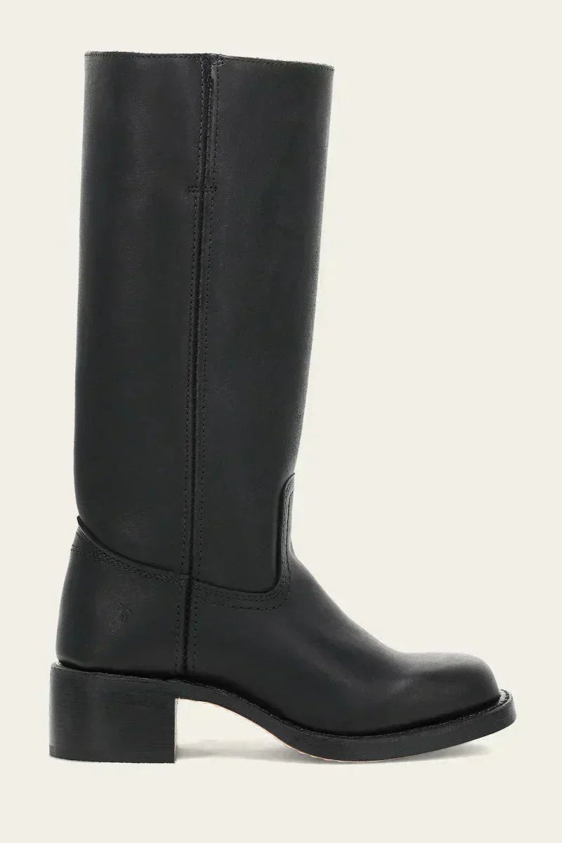 Lavisa - Women's Brown Leather Knee-High Block Heel Boots