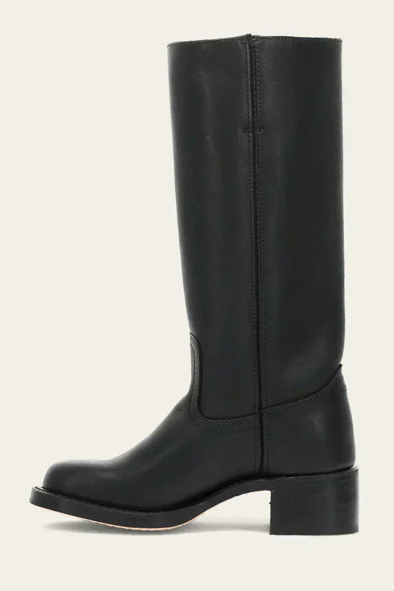 Lavisa - Women's Brown Leather Knee-High Block Heel Boots