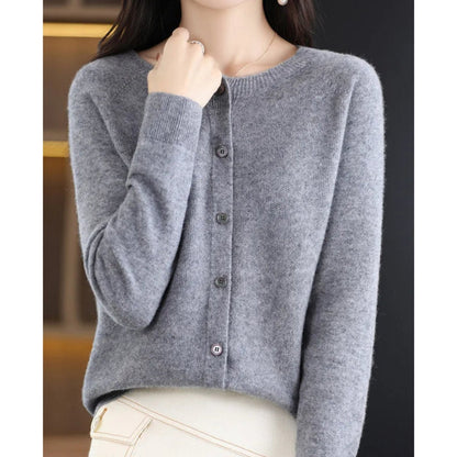 Women's Button-Up V-Neck Cashmere Knit Cardigan - Variant Style 13 | Lavisa