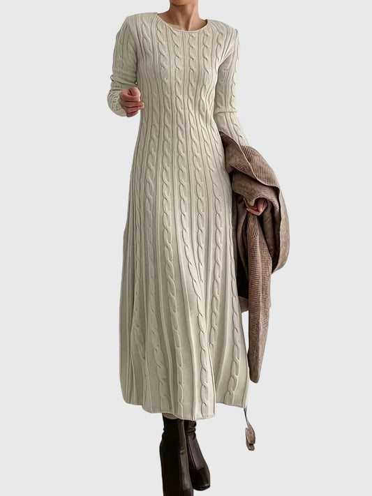 Lavisa - Women's Cable-Knit Long-Sleeve Maxi Jumper Dress