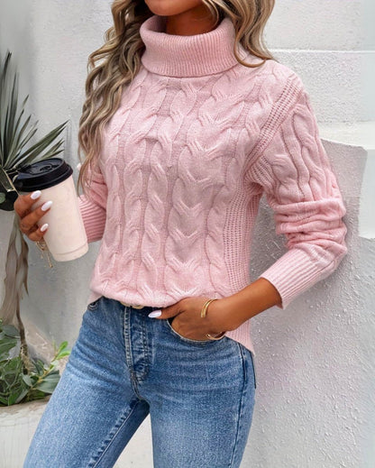 Lavisa - Women's Cable-Knit Turtleneck Sweater