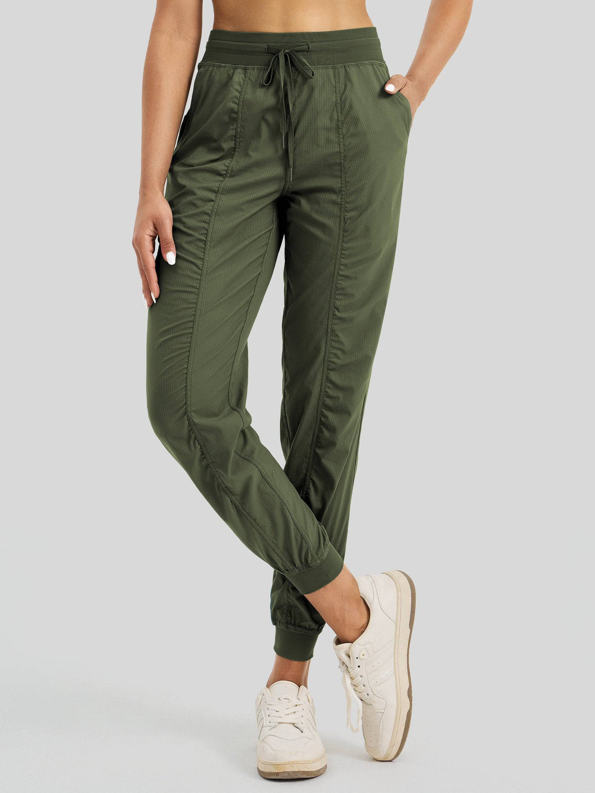 Lavisa - Women's Casual Active Joggers - Quick Dry & Pinstripe