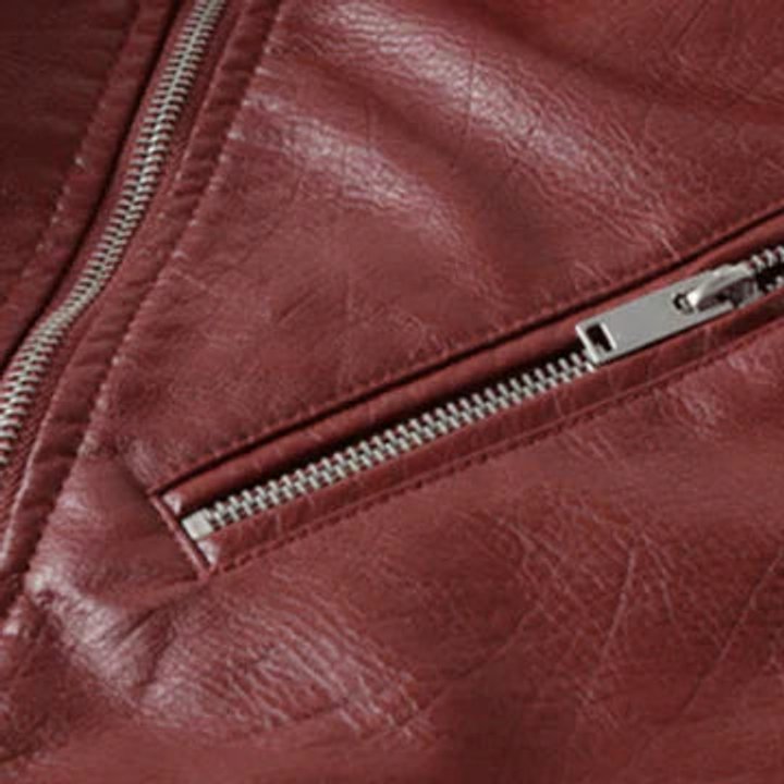 Women's Cropped Biker Faux Leather Jacket Zip-Up - Variant Angle | Lavisa