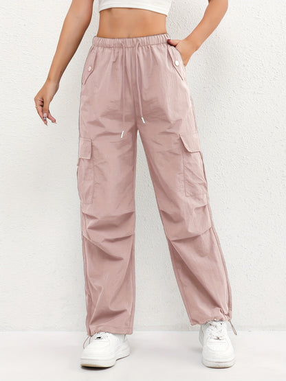 Lavisa - Womens Casual Cargo Drawstring Pants