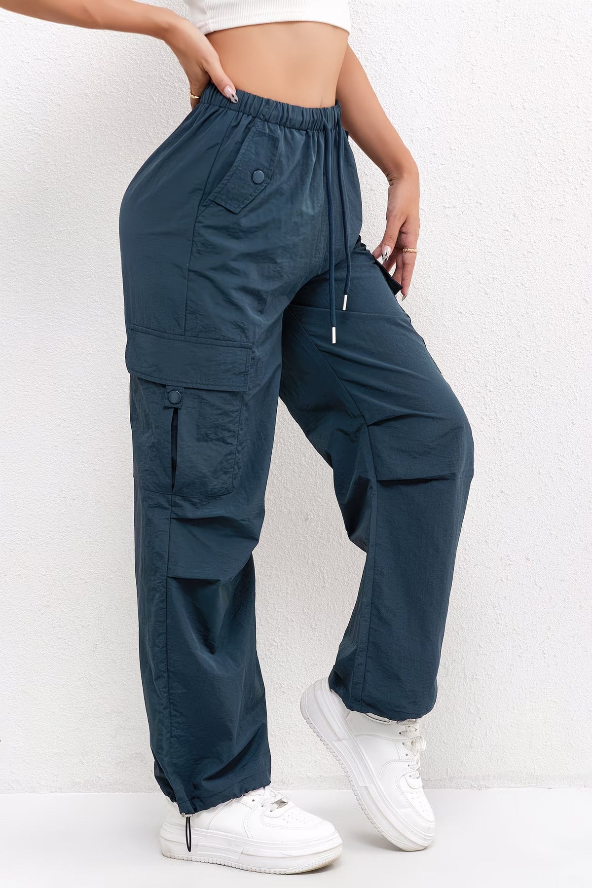Lavisa - Womens Casual Cargo Drawstring Pants