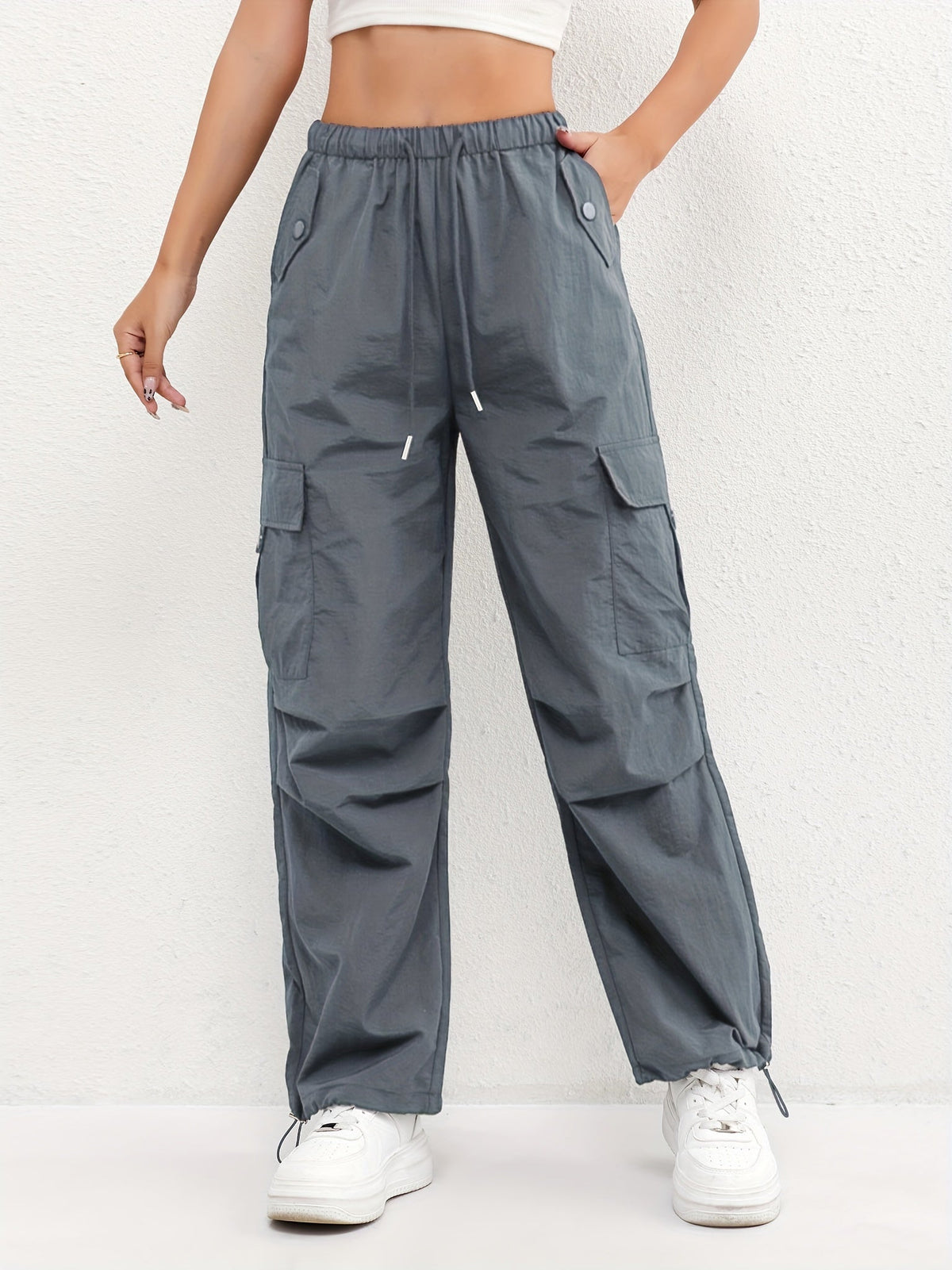 Lavisa - Womens Casual Cargo Drawstring Pants