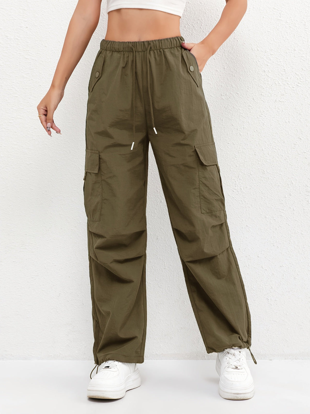 Lavisa - Womens Casual Cargo Drawstring Pants