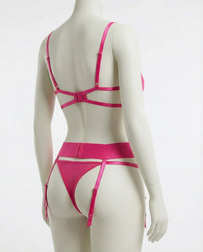 Women's Embroidered Mesh Four-Piece Lingerie Set - Variant Style 8 | Lavisa