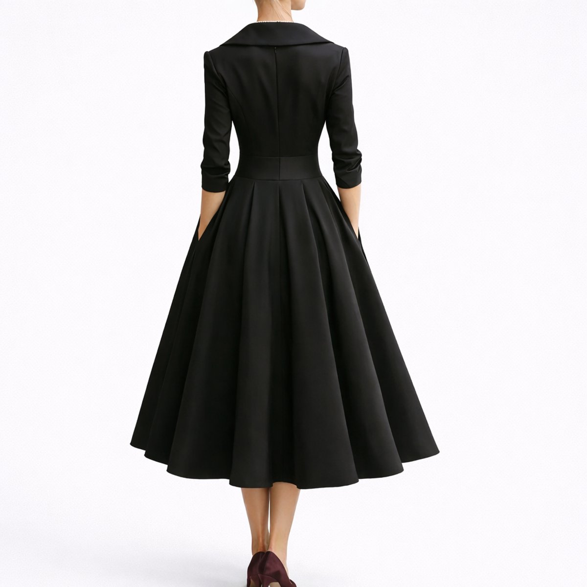 Lavisa - Women's Fall Wedding Guest Dresses Structured A-Line Midi Dress