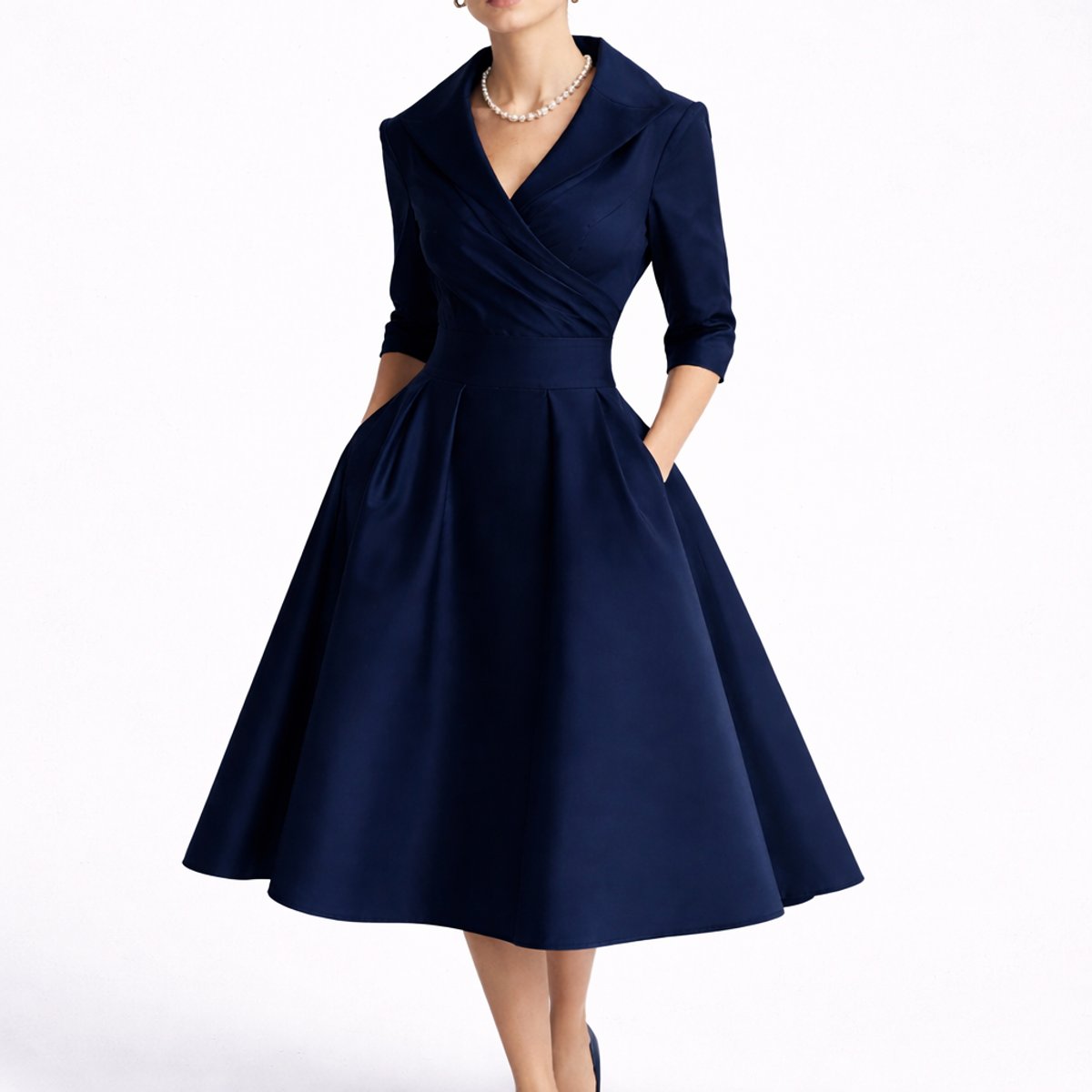 Lavisa - Women's Fall Wedding Guest Dresses Structured A-Line Midi Dress