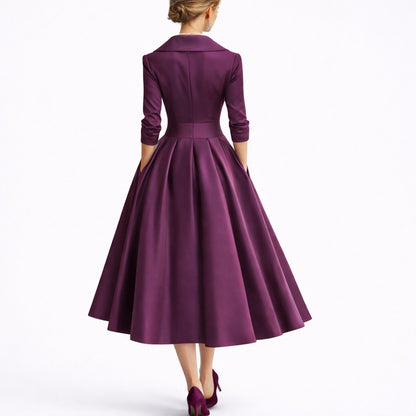 Lavisa - Women's Fall Wedding Guest Dresses Structured A-Line Midi Dress