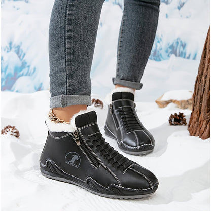 Lavisa - Women's Faux Fur-Lined Lace-Up Winter Ankle Boots