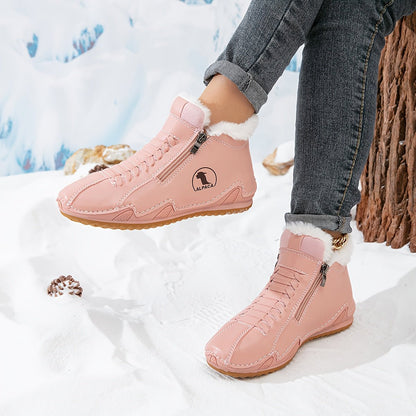Lavisa - Women's Faux Fur-Lined Lace-Up Winter Ankle Boots
