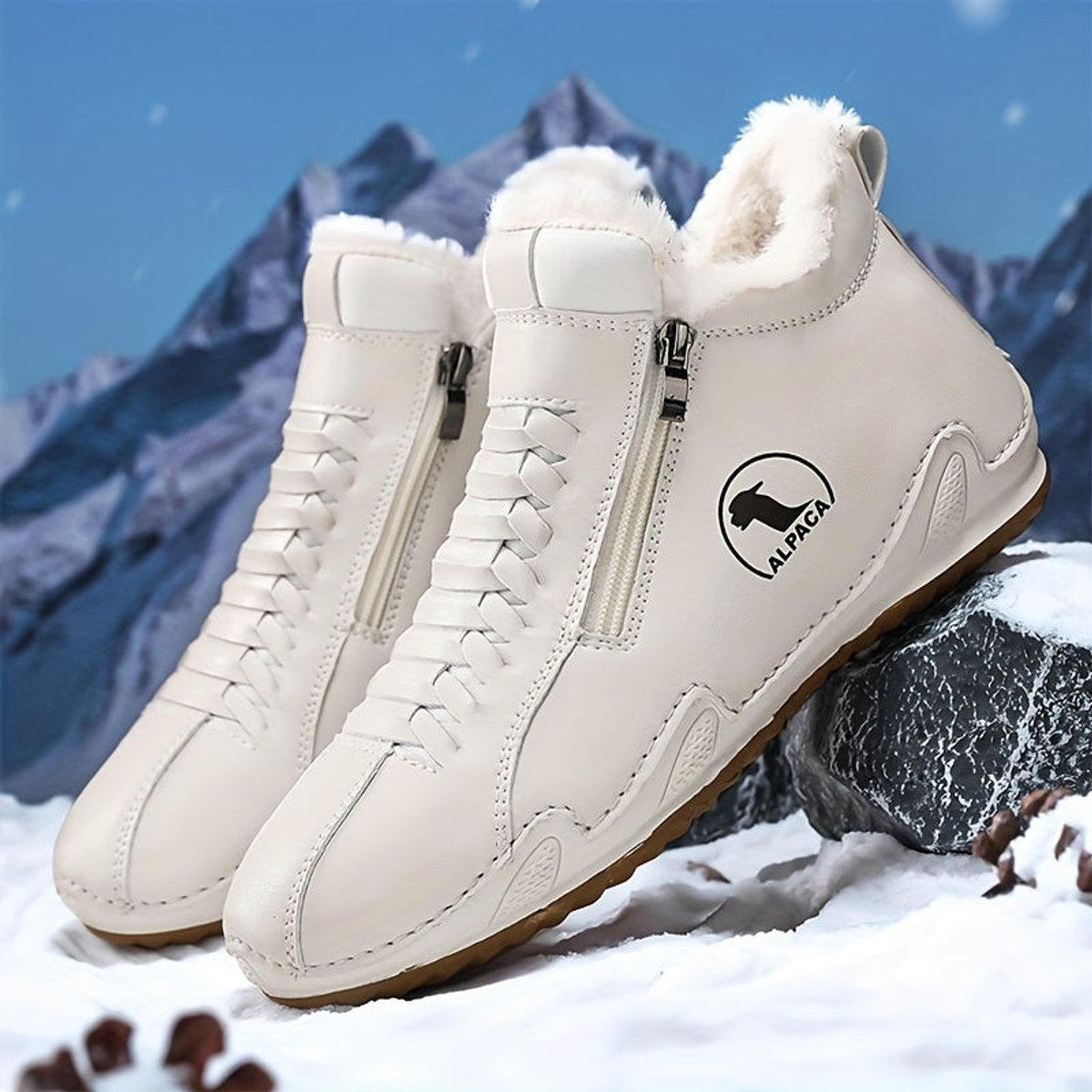 Lavisa - Women's Faux Fur-Lined Lace-Up Winter Ankle Boots