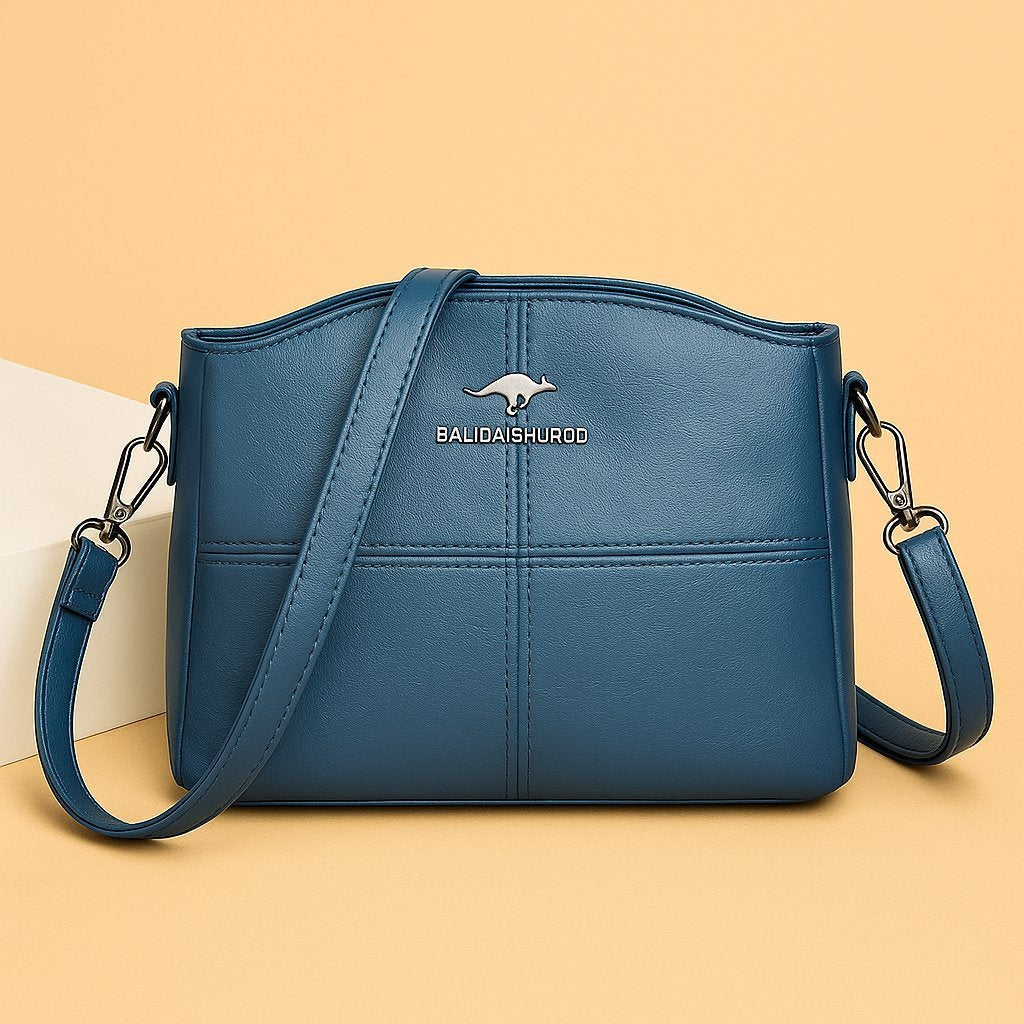 Lavisa - Women's Faux Leather Panelled Zip Crossbody Shoulder Bag