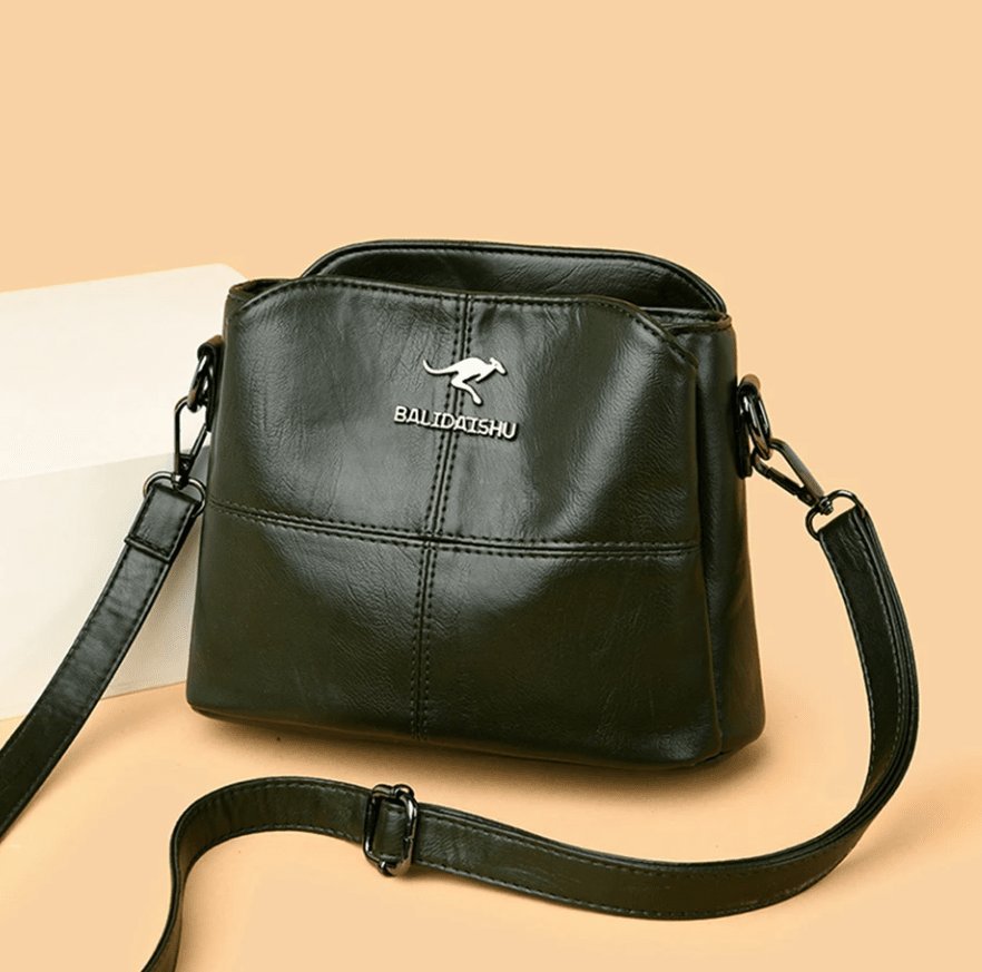 Lavisa - Women's Faux Leather Panelled Zip Crossbody Shoulder Bag