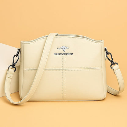 Lavisa - Women's Faux Leather Panelled Zip Crossbody Shoulder Bag