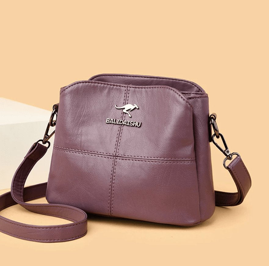 Lavisa - Women's Faux Leather Panelled Zip Crossbody Shoulder Bag
