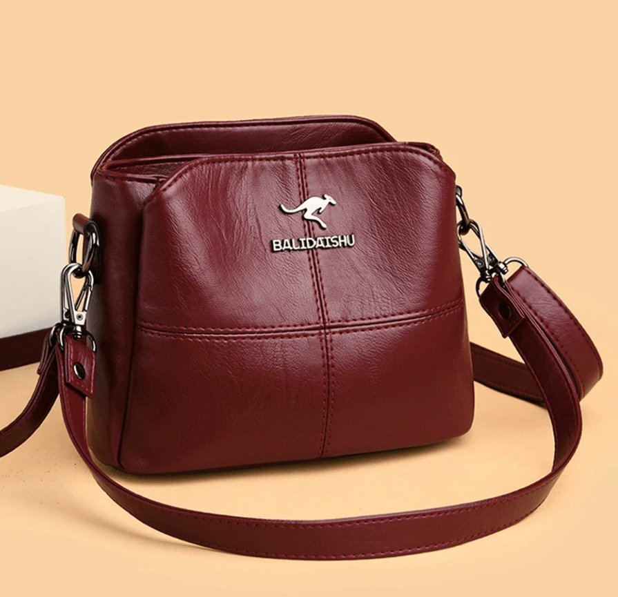 Lavisa - Women's Faux Leather Panelled Zip Crossbody Shoulder Bag
