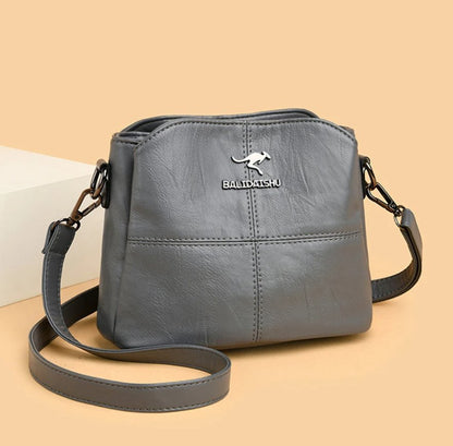 Lavisa - Women's Faux Leather Panelled Zip Crossbody Shoulder Bag