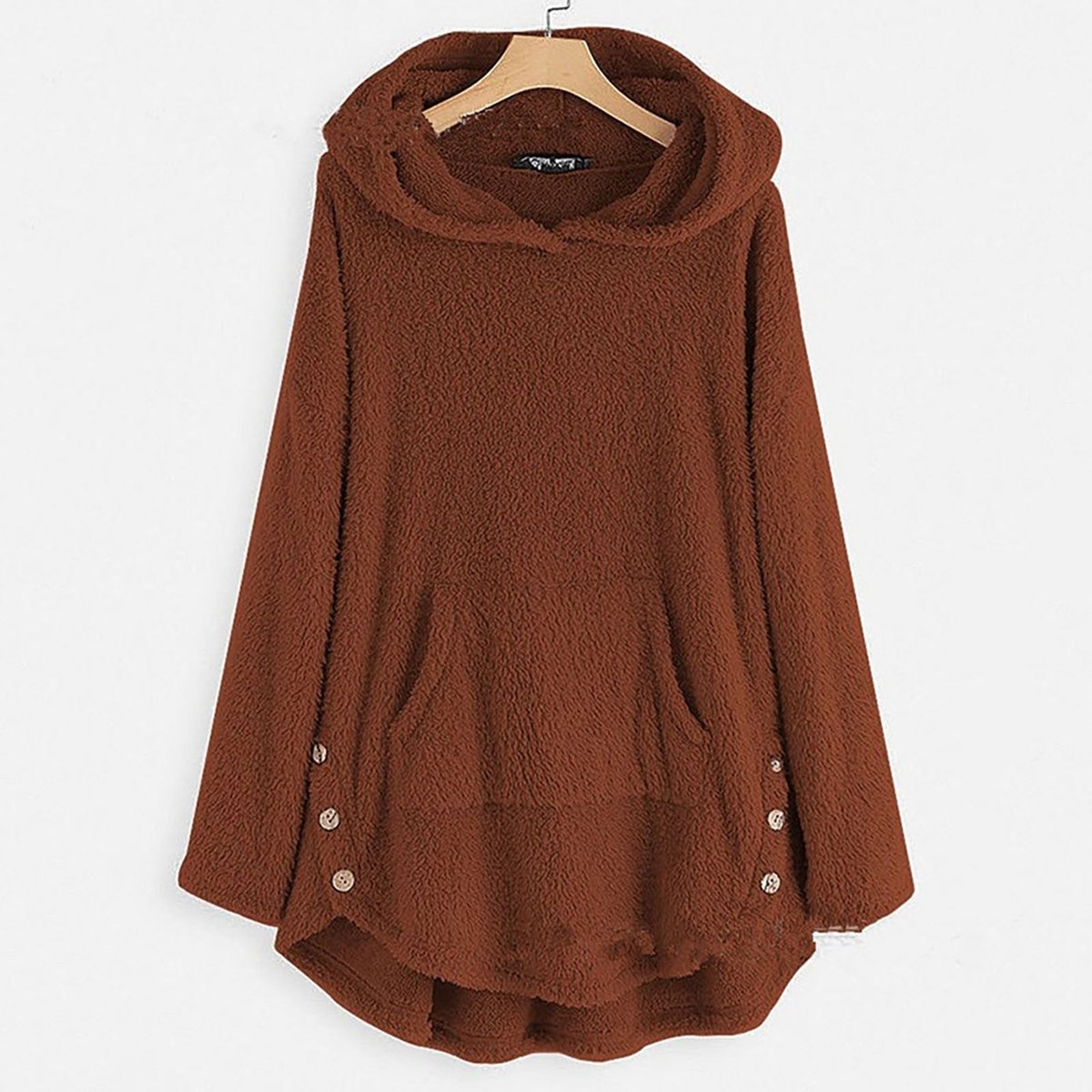 Women's Fleece Hooded Zip-Up Sweater Plush Cat Pocket Jumper - Variant Style 8 | Lavisa