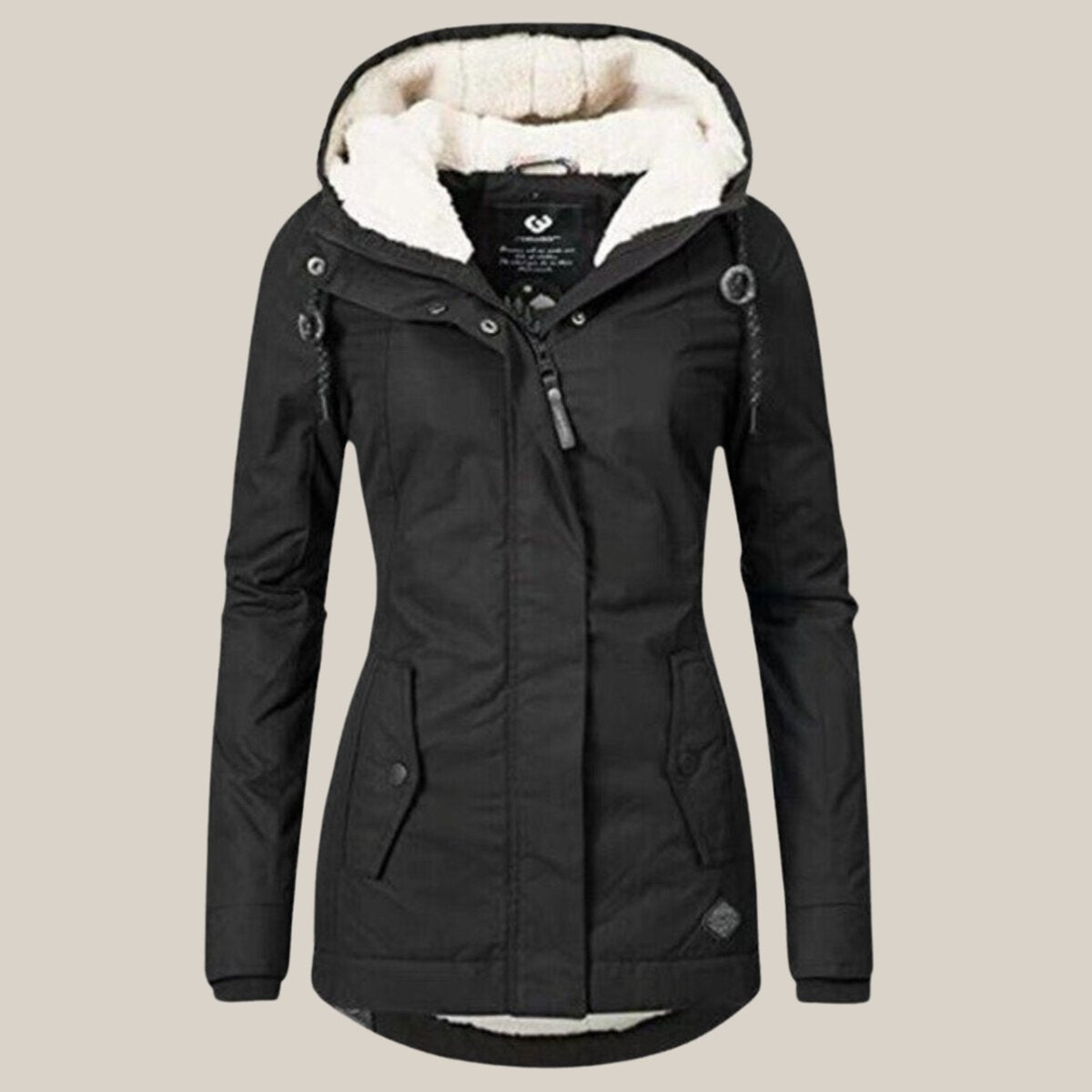 Fleece Lined Hooded Quilted Winter Jacket - Back View | Lavisa
