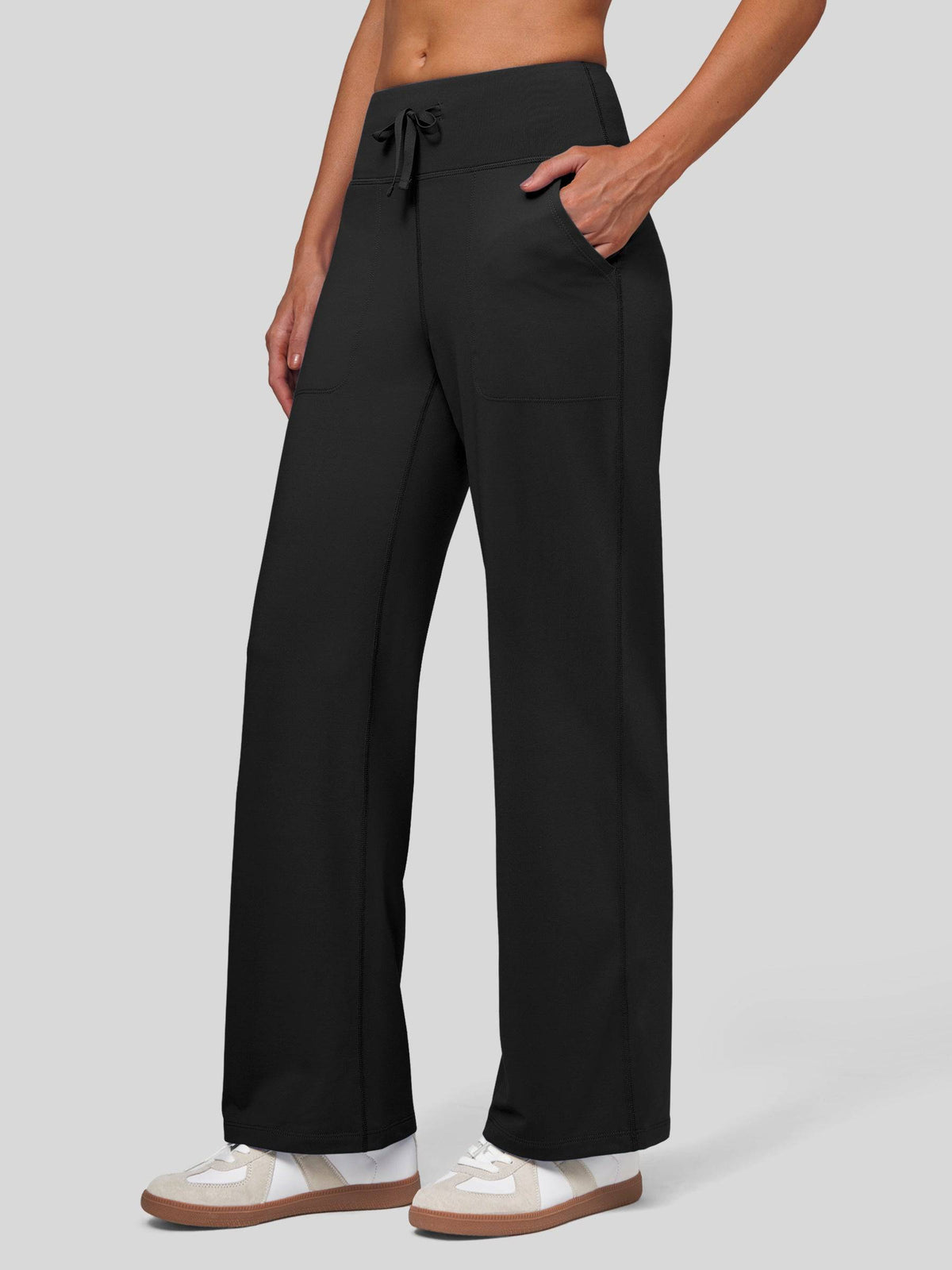 Lavisa - Women's Fleece Lined Wide Leg Lounge Pants with Drawstring