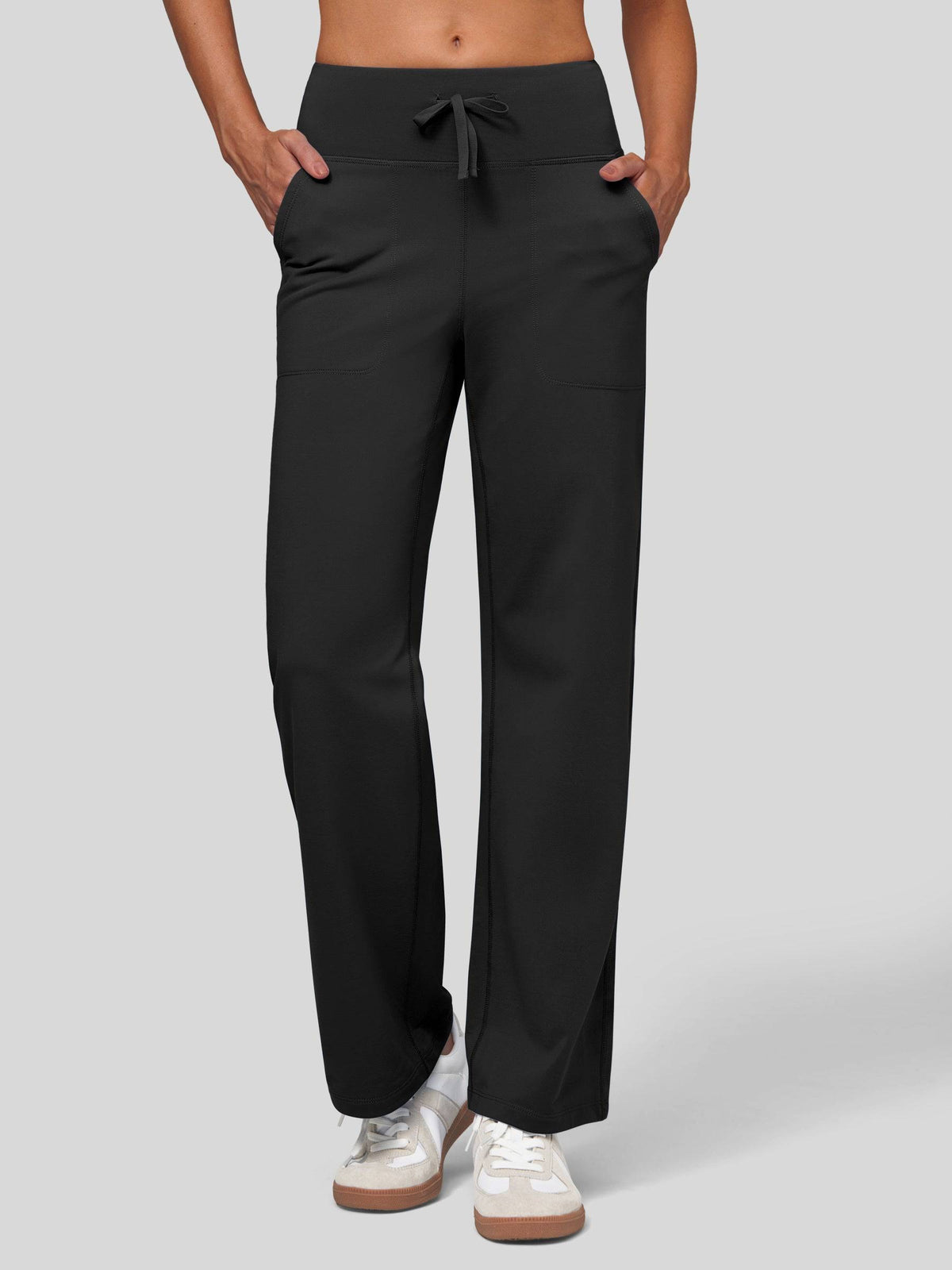 Lavisa - Women's Fleece Lined Wide Leg Lounge Pants with Drawstring