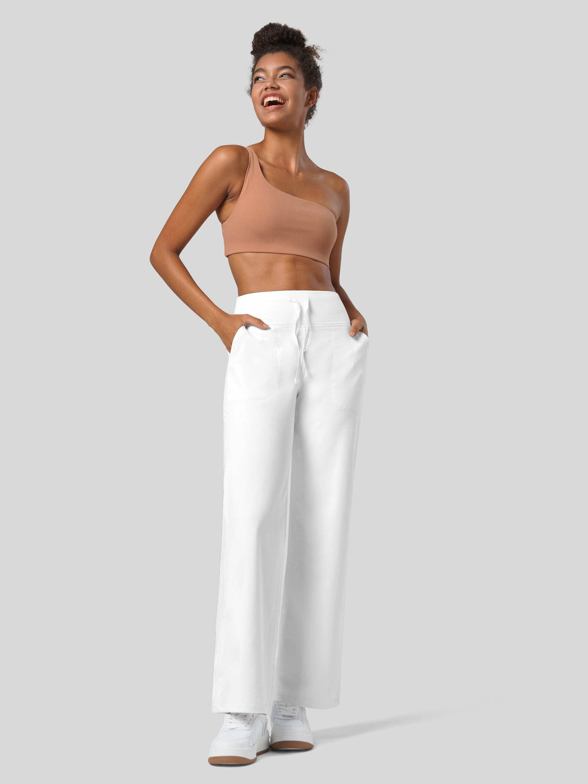 Lavisa - Women's Fleece Lined Wide Leg Lounge Pants with Drawstring