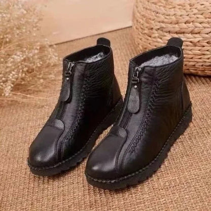 Women's Fleece-Lined Slip-Resistant Winter Ankle Boots - Lifestyle & Model Angle | Lavisa