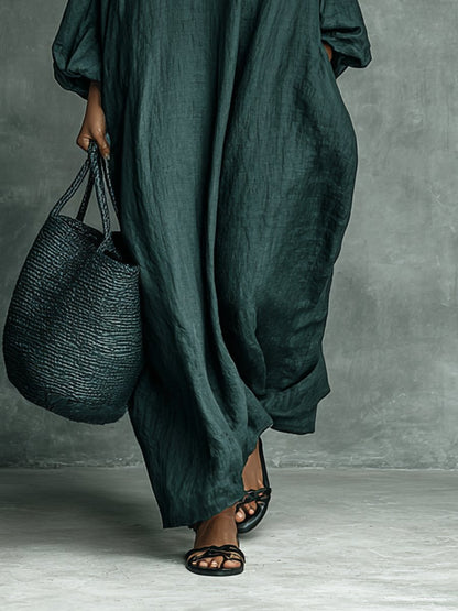 Lavisa - Floral Embroidered Mock Neck Maxi Dress